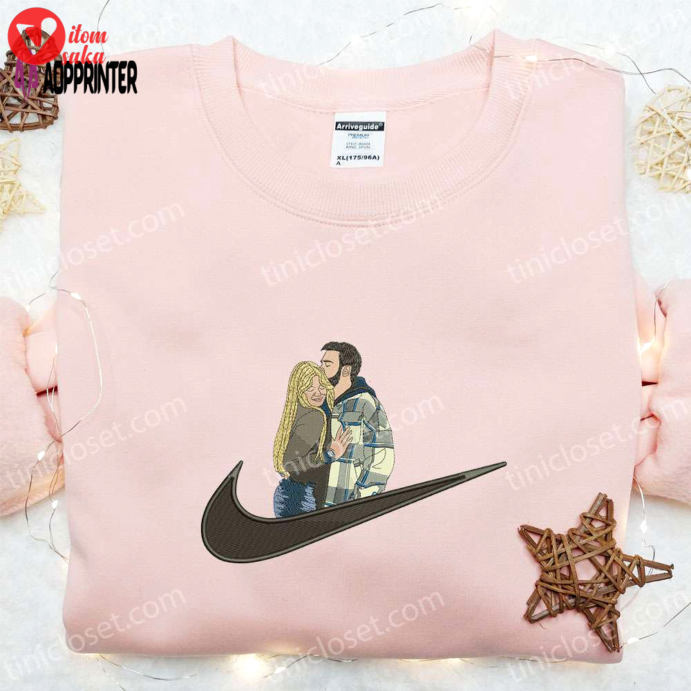 Nike swoosh embroidered shirt valentine hoodie & inspired t-shirt for couples
