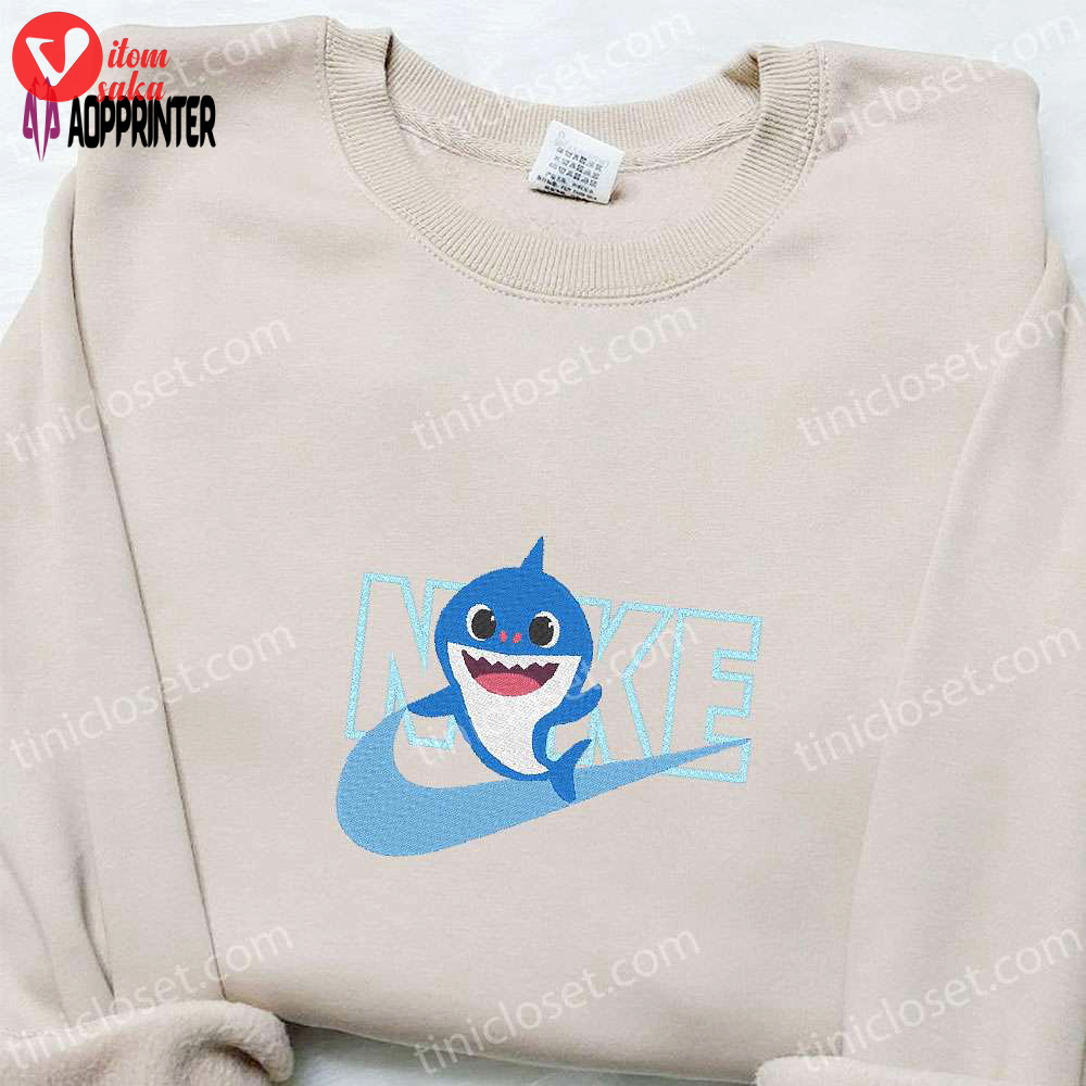 Nike x baby shark embroidered sweatshirt: custom hoodie perfect family gifts