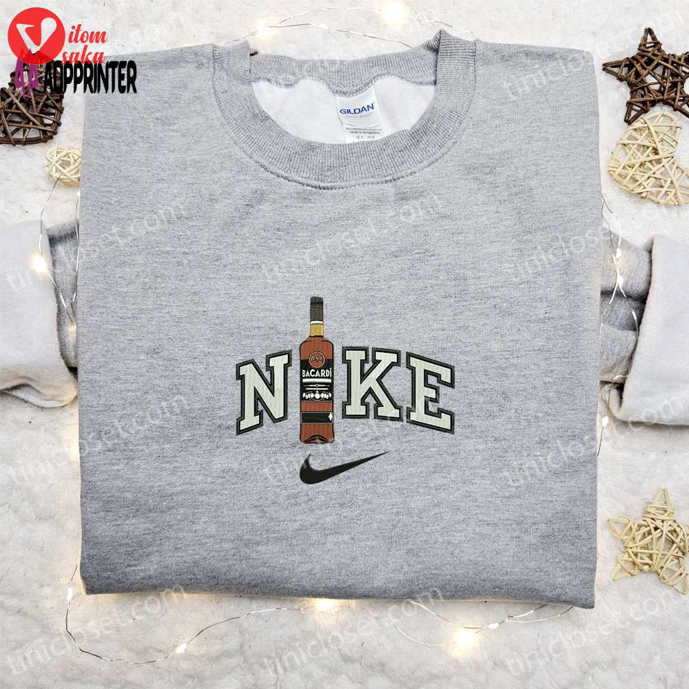 Nike x bacardi bottle embroidered sweatshirt & shirt: best birthday gift ideas for family