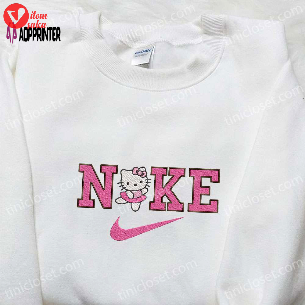 Nike x ballet hello kitty embroidered shirt & hoodie: cute nike-inspired sweatshirt collection