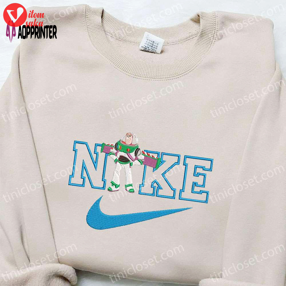 Nike x buzz lightyear cartoon embroidered sweatshirt – disney characters shirt best family gift