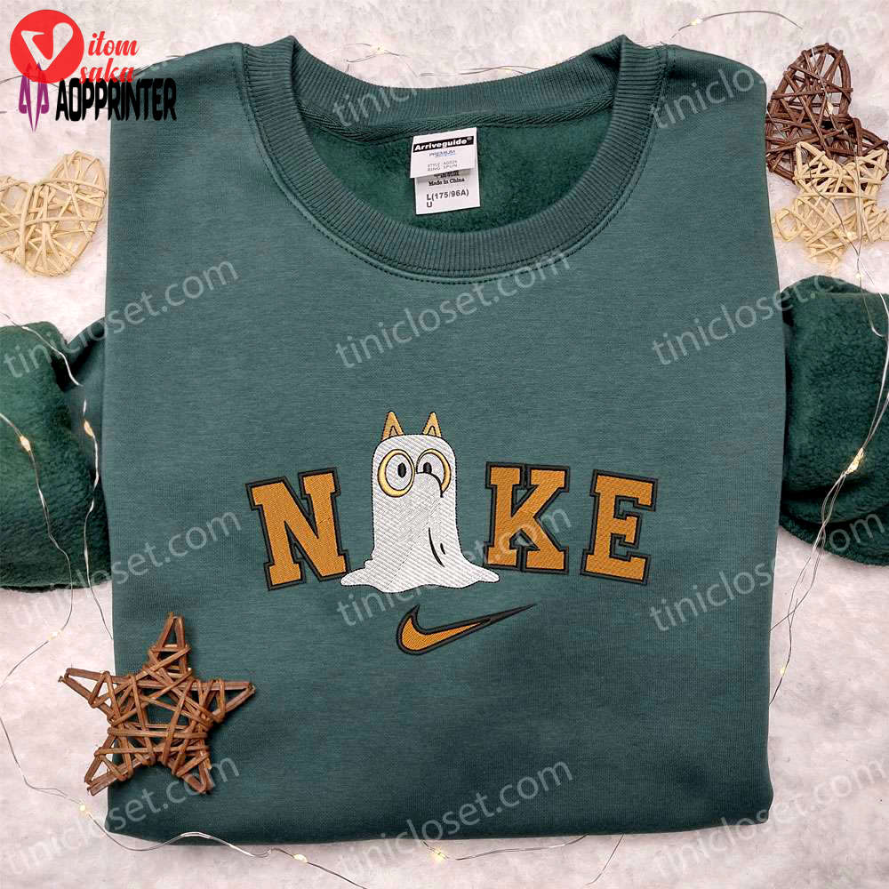 Nike x chilli heeler bluey ghost embroidered shirt – cartoon & adorable halloween tee