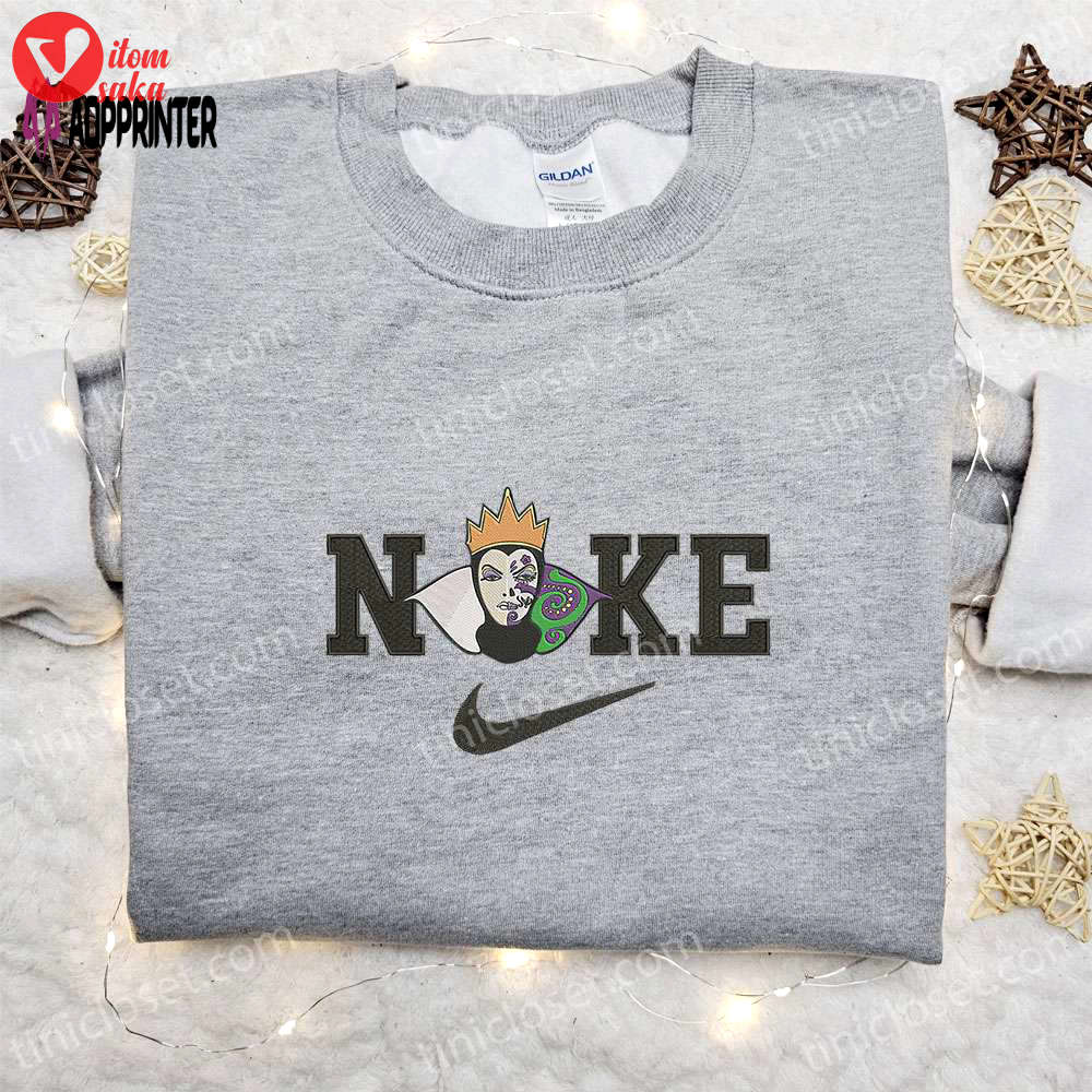 Nike x evil queen sugar skull embroidered shirt: halloween & disney cartoon inspired