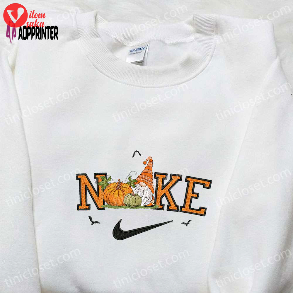 Nike x fall gnome embroidered shirt: best nike inspired gift for family
