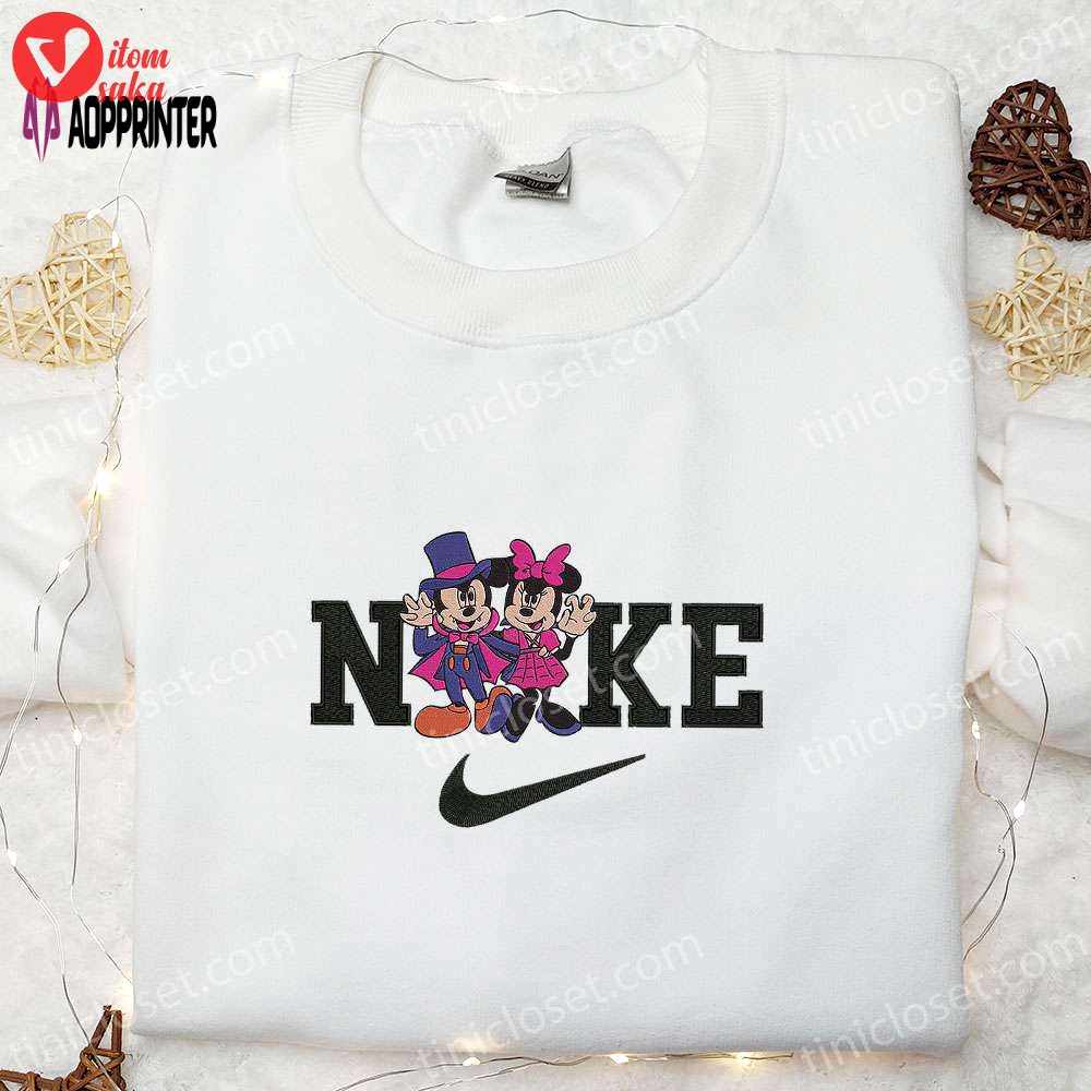 Nike x halloween mickey minnie embroidered shirt: cute sweatshirt & custom hoodie