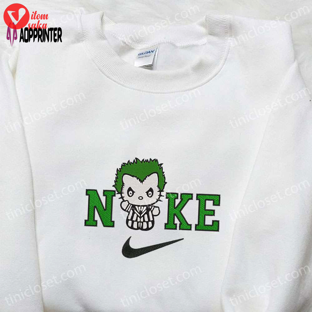 Nike x hello kitty beetlejuice embroidered hoodie: funny halloween sweatshirt for best family gifts