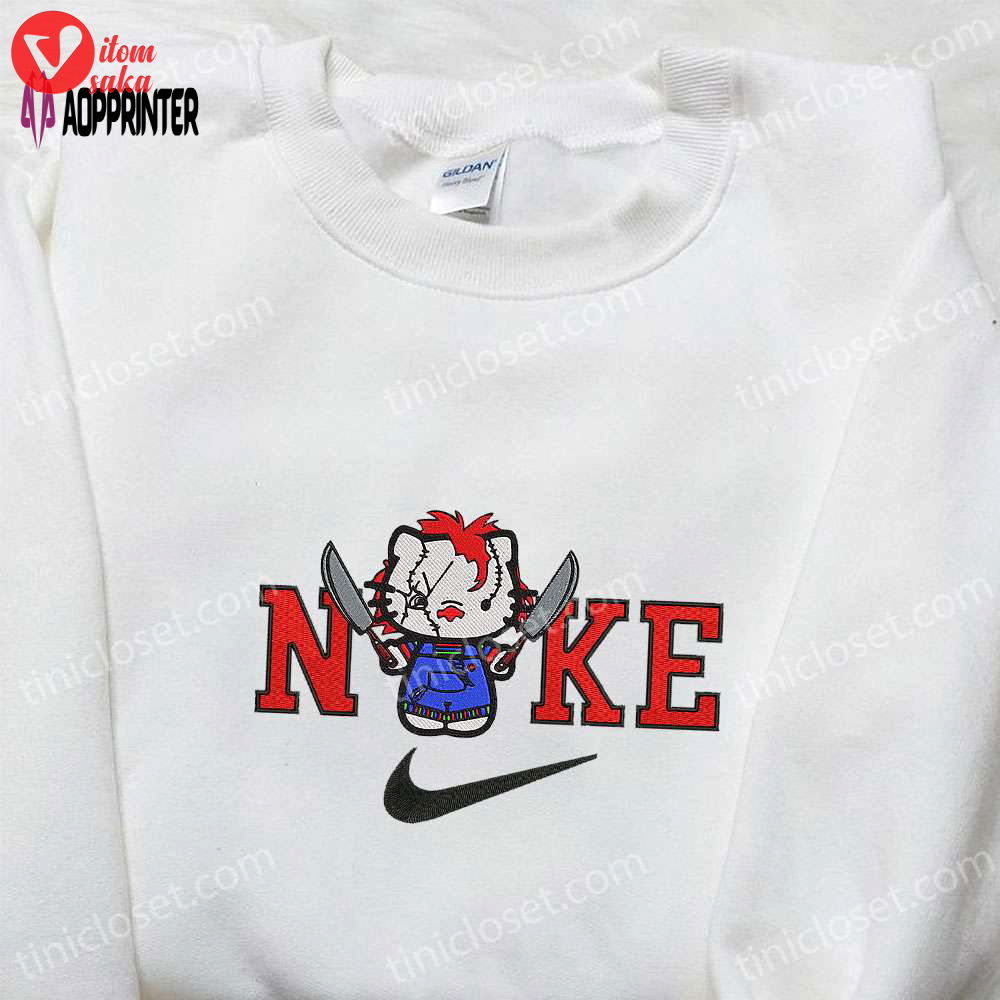 Nike x hello kitty chucky hoodie: funny halloween sweatshirt perfect family gift