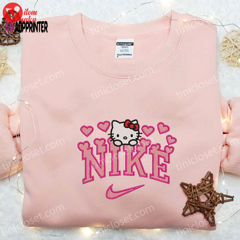 Nike x hello kitty hearts embroidered sweatshirt – valentine shirt nike inspired t-shirt