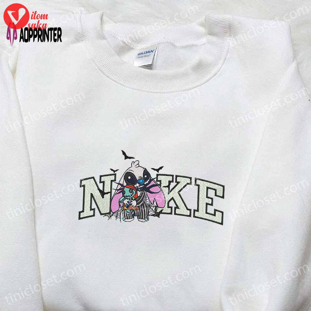 Nike x jack skellington stitch sweatshirt: disney halloween hoodie & cool embroidered shirt