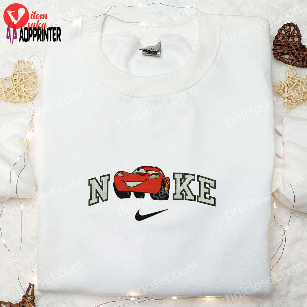 Nike x lightning mcqueen embroidered shirt: disney characters sweatshirt & inspired hoodie