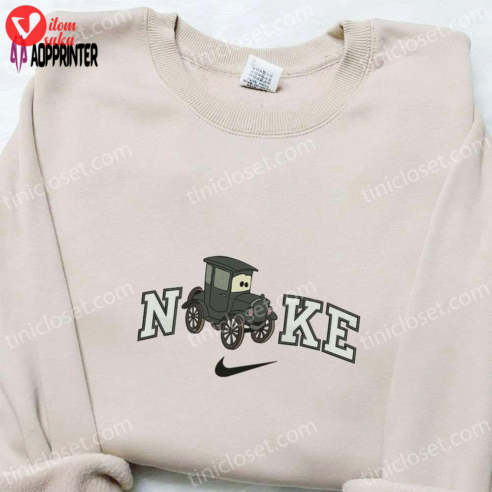 Nike x lizzie cars disney embroidered sweatshirt: cartoon hoodie & inspired t-shirt