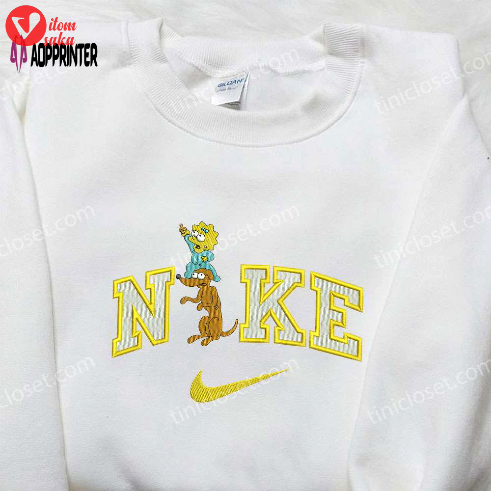 Nike x maggy and dog embroidered shirt the simpsons and cartoon design