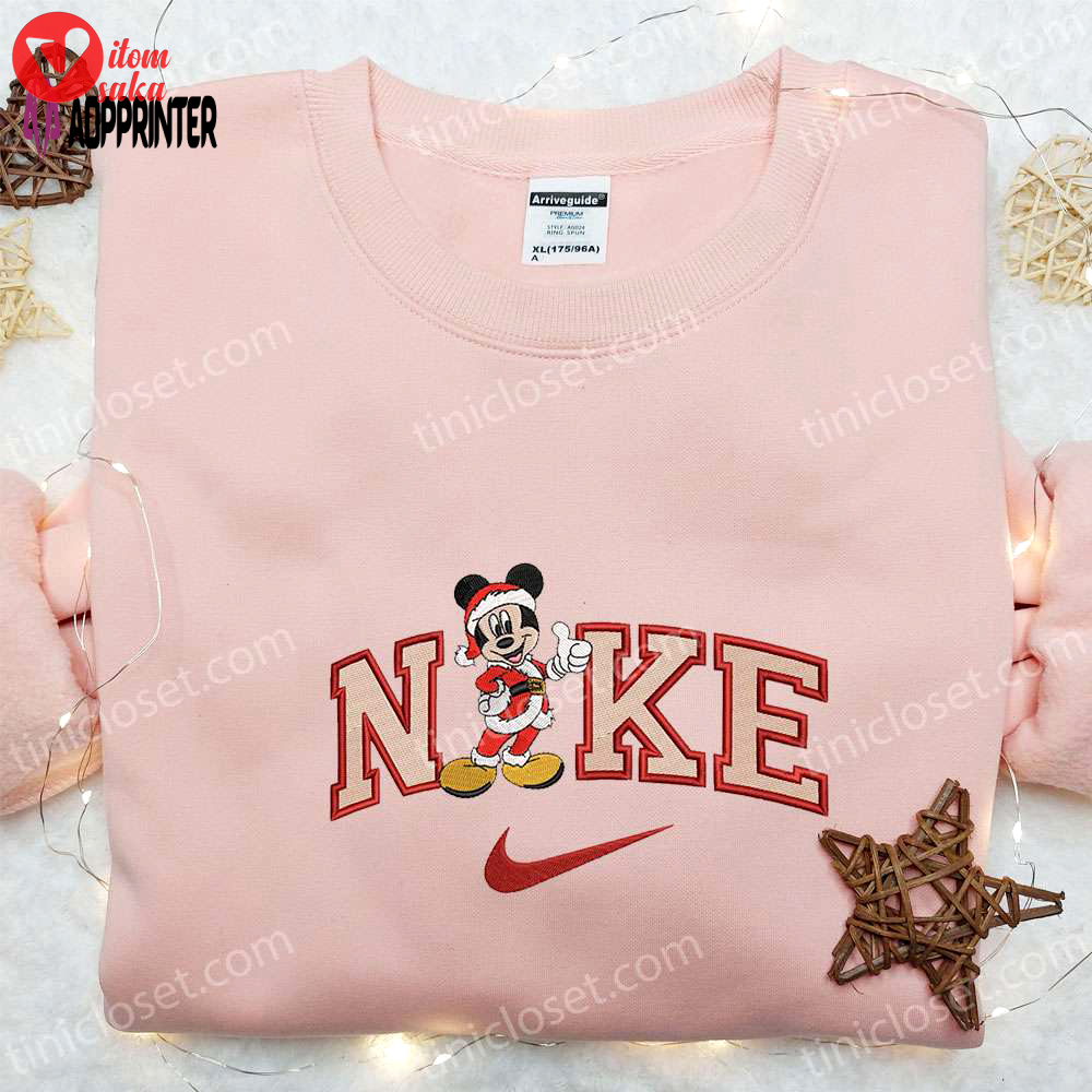 Nike x mickey mouse santa embroidered sweatshirt: best disney christmas gift idea