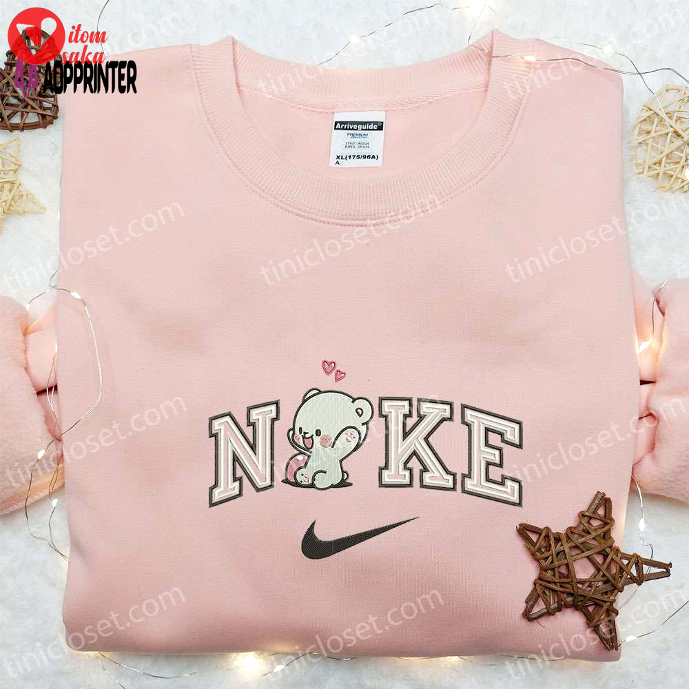 Nike x milk bear love embroidered sweatshirt milk and mocha shirt – best gift ideas