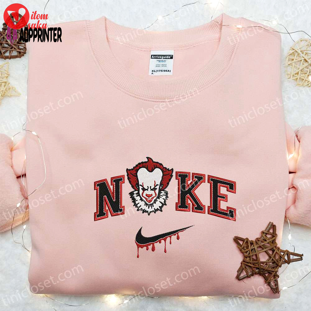 Nike x pennywise embroidered sweatshirt: it movie shirt best halloween gift idea