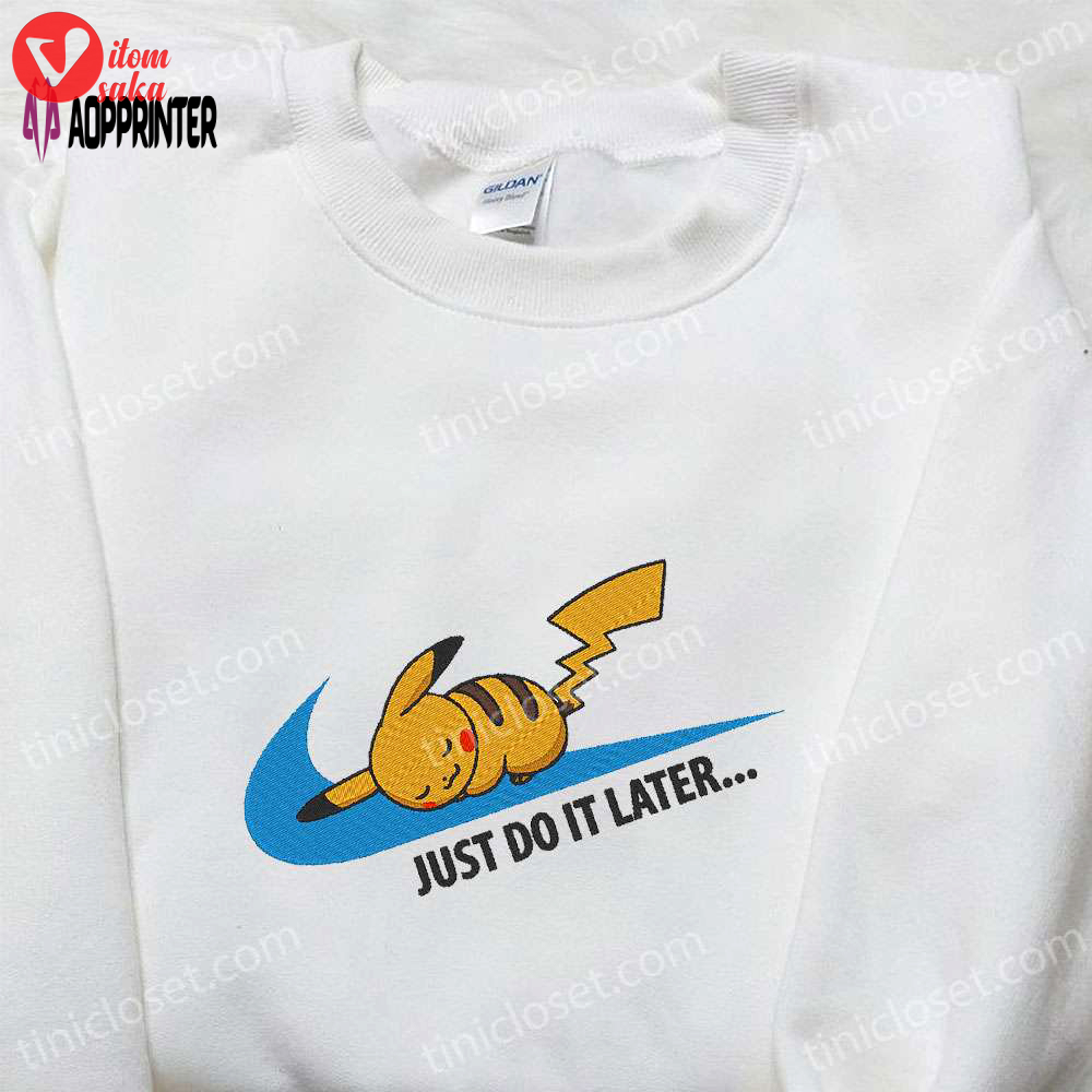 Nike x pikachu anime embroidered shirt pokemon inspired t-shirt