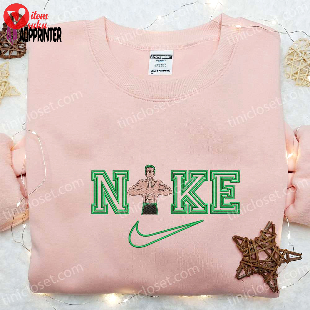 Nike x roronoa zoro anime sweatshirt: one piece embroidered shirt perfect family birthday gift