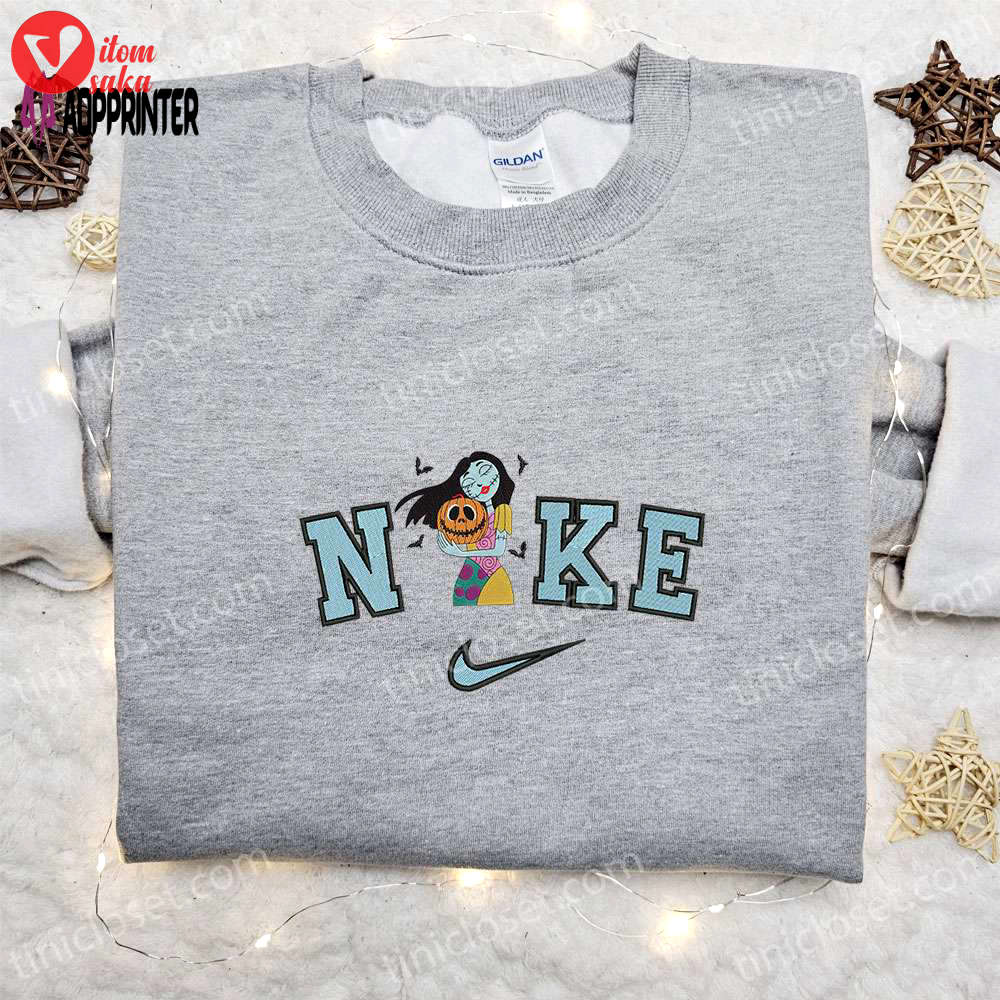 Nike x spooky sally halloween pumpkin bats embroidered shirt nightmare before christmas characters t-shirt