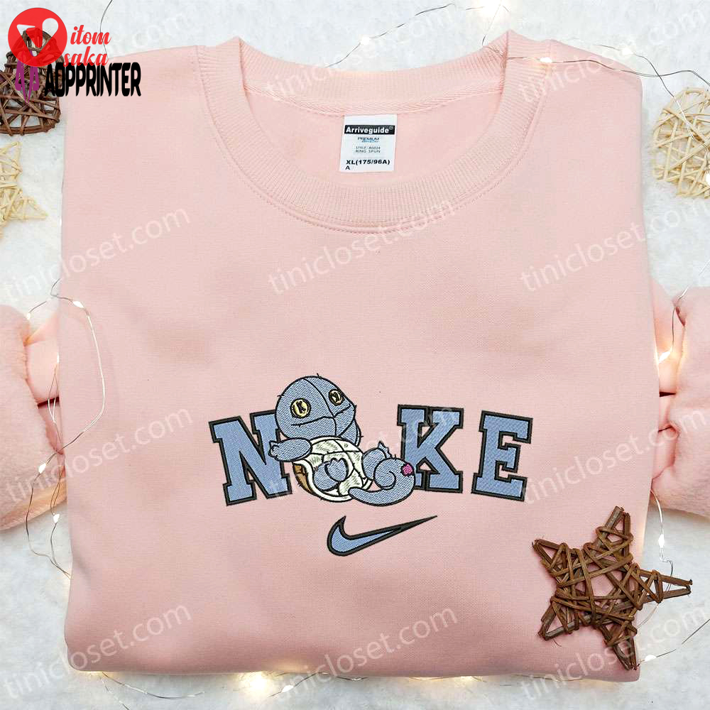 Nike x squirtle pokemon embroidered shirt – unique pokemon & nike inspired design
