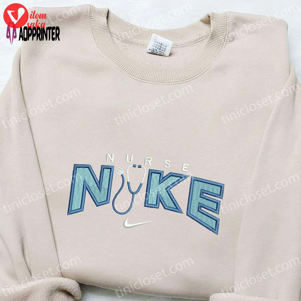 Nike x stethoscope embroidered hoodie & t-shirt: perfect family gift nike inspired apparel