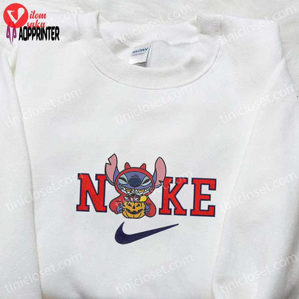 Nike x stitch candy halloween embroidered shirt: lilo and stitch characters nike inspired design