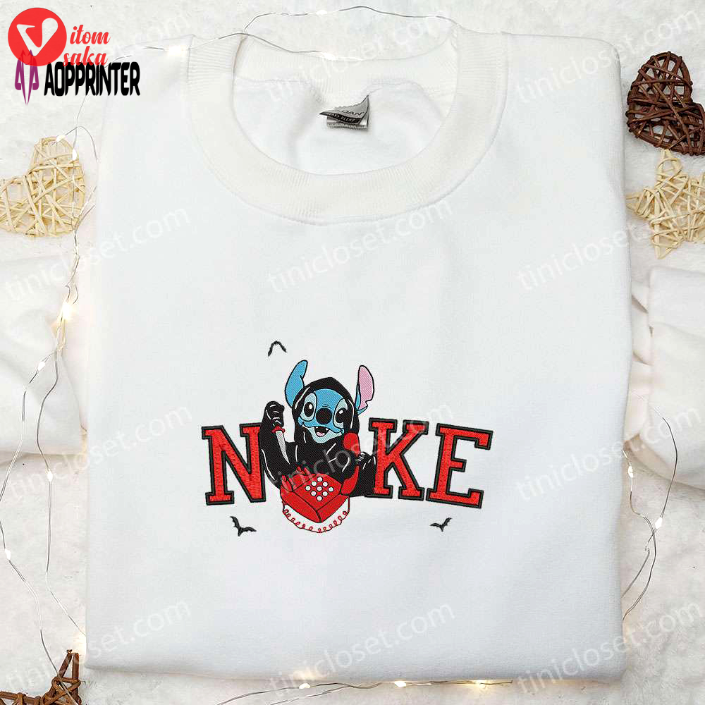 Nike x stitch ghostface calling embroidered shirt – funny halloween inspired
