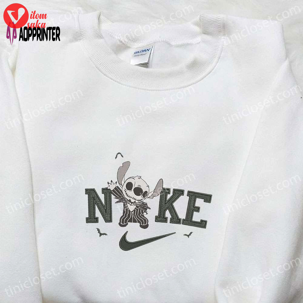 Nike x stitch jack skellington embroidered shirt: adorable halloween-inspired design