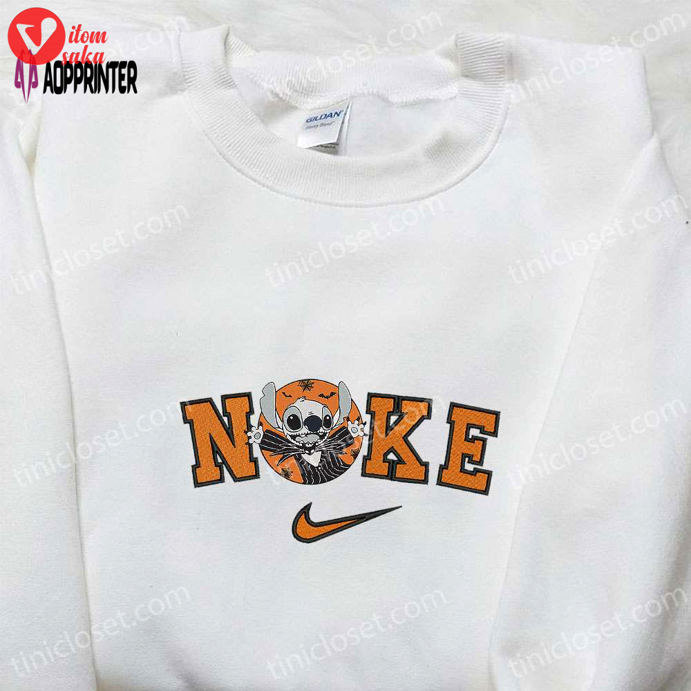 Nike x stitch jack skellington embroidered shirt: cool halloween inspired tee
