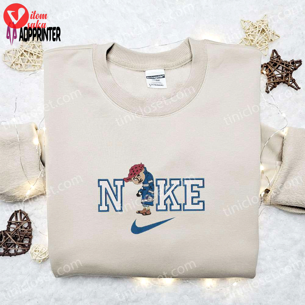 Nike x wybie lovat embroidered sweatshirt: coraline horror movie shirt perfect halloween gift