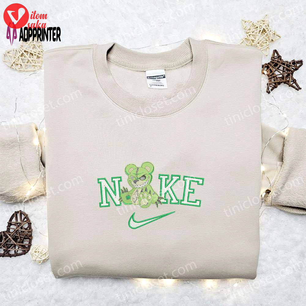 Nike x zombie bear embroidered sweatshirt – cool halloween hoodie & t-shirt