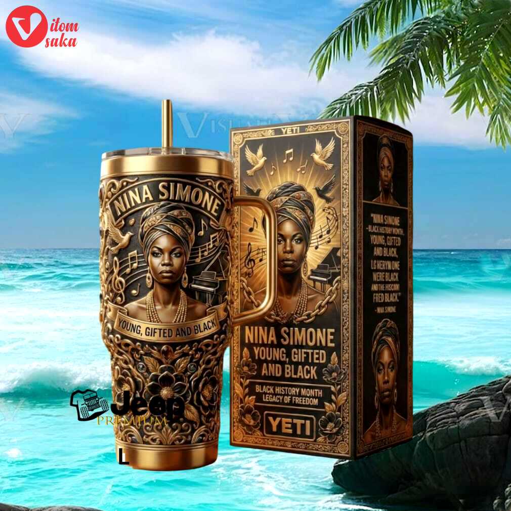 Nina simone young gifted and black history month 40oz tumbler