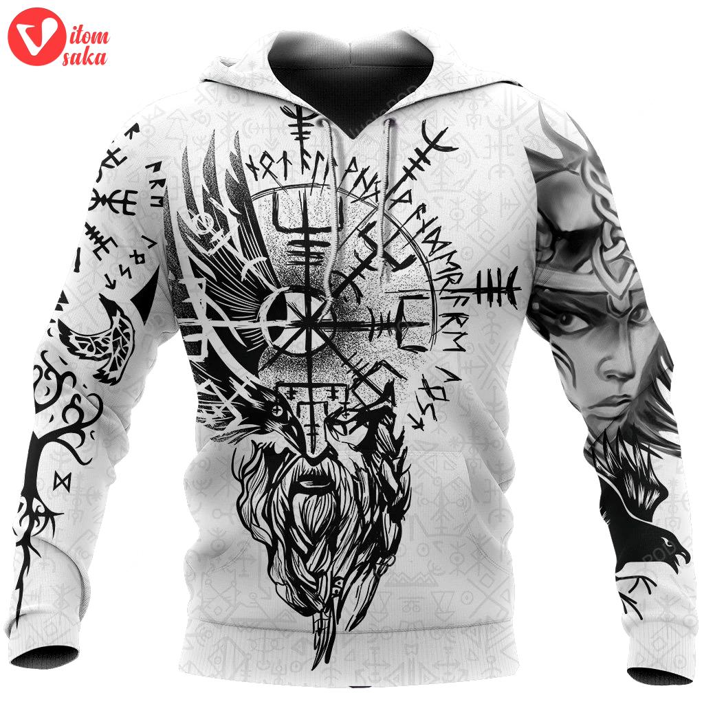 Odin’s raven 3d all over print hoodie, zip-up hoodie