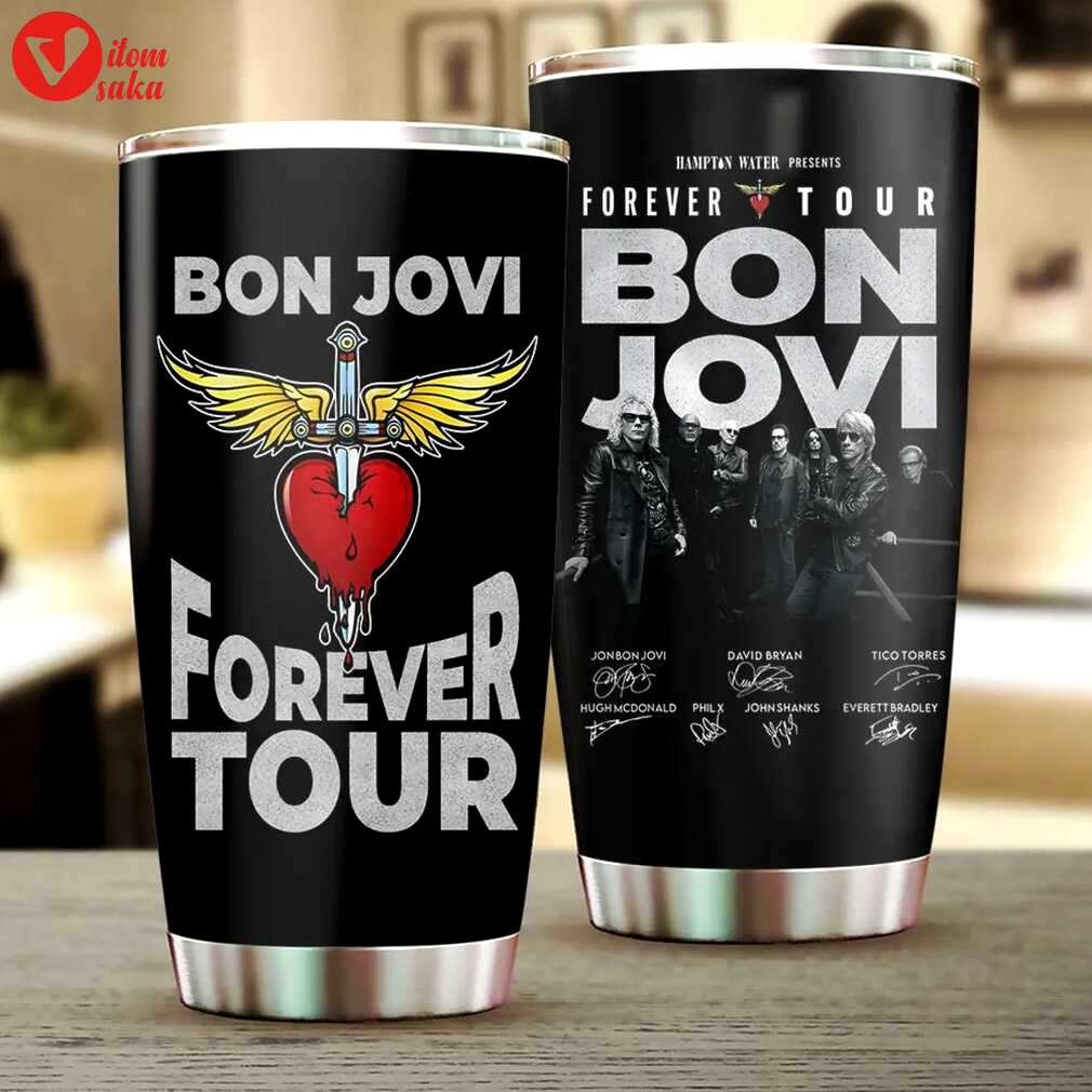 Official bon jovi forever tour stainless steel tumbler