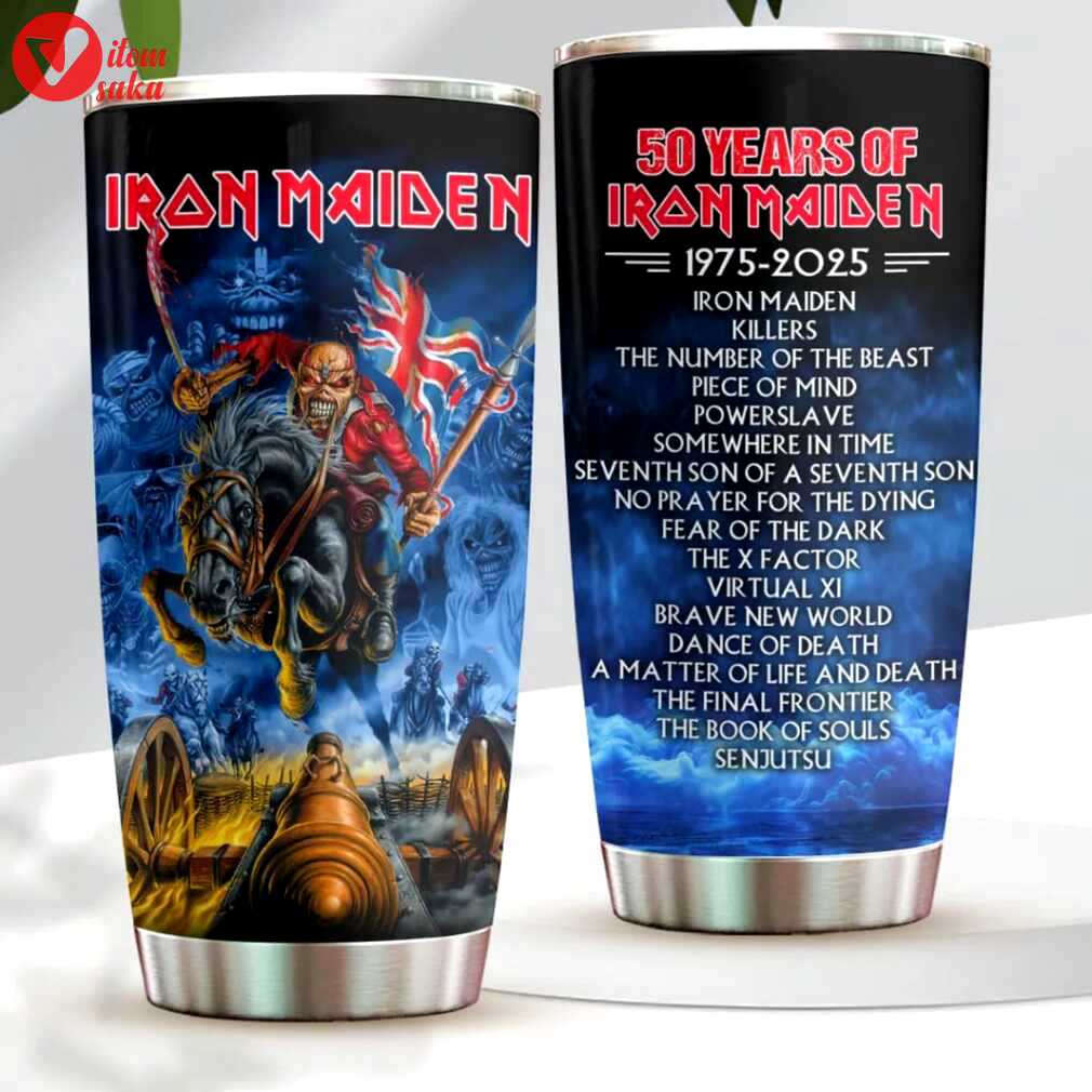 Official iron maiden the trooper 50th anniversary stainless steel tumbler