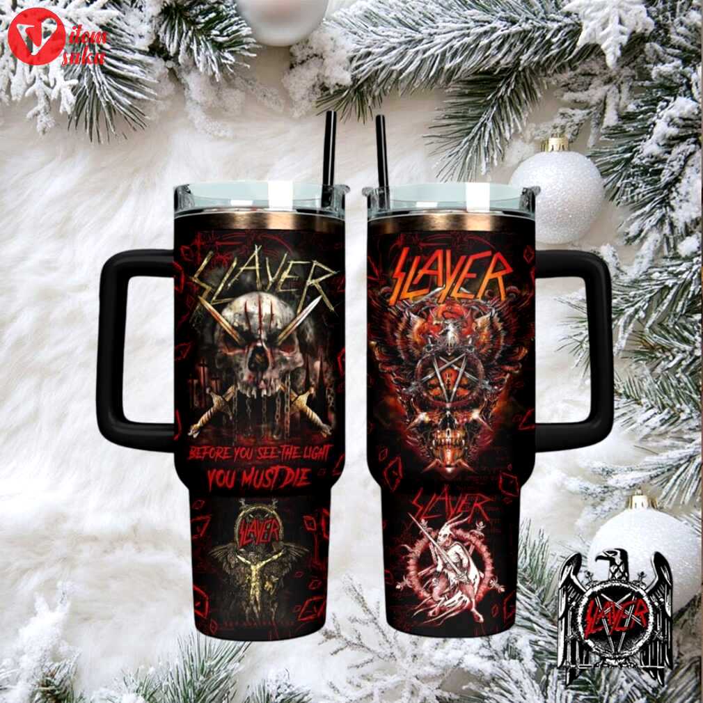 Official slayer eagle logo stainless steel travel tumbler