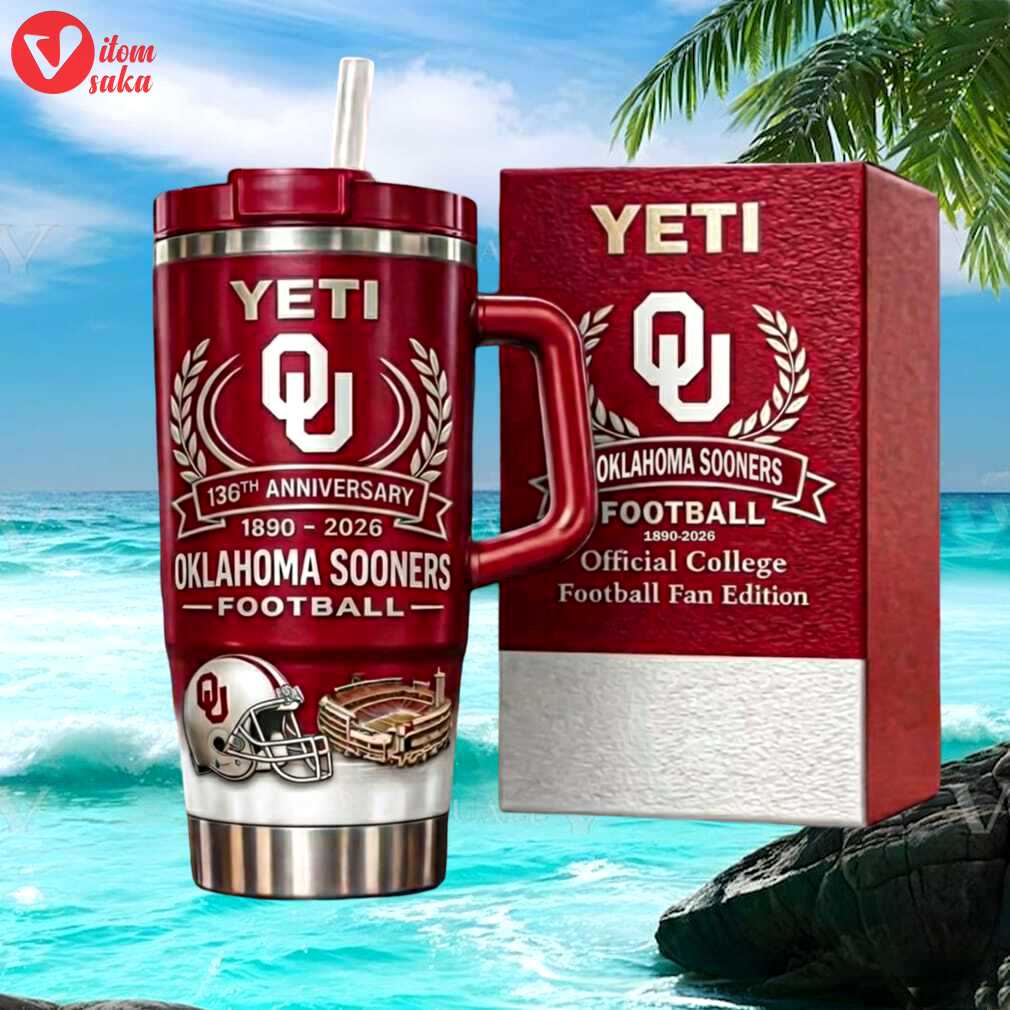 Oklahoma sooners football 136th anniversary 1890 2026 fan edition tumbler