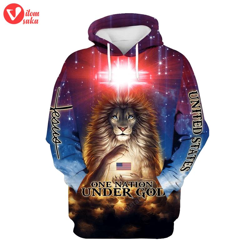 One nation under god 3d all over printed hoodie, zip- up hoodie