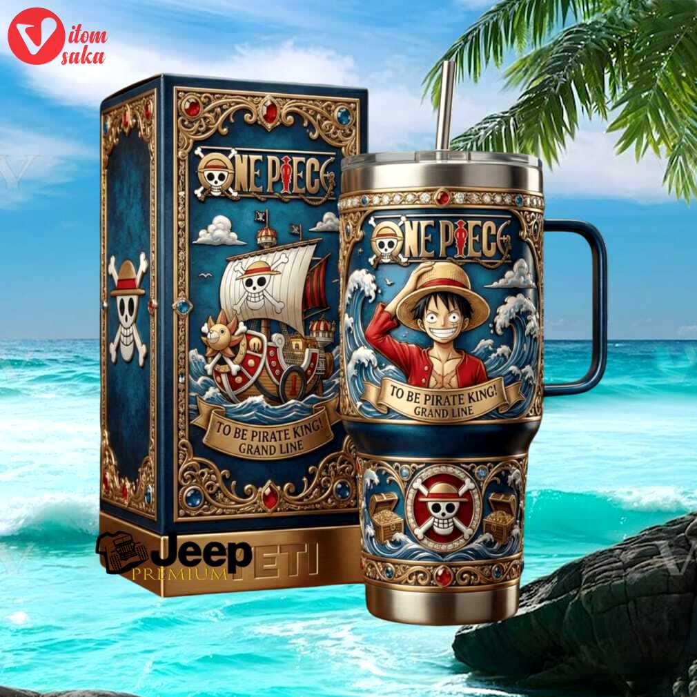 One piece luffy straw hat pirates 40oz tumbler with gift box