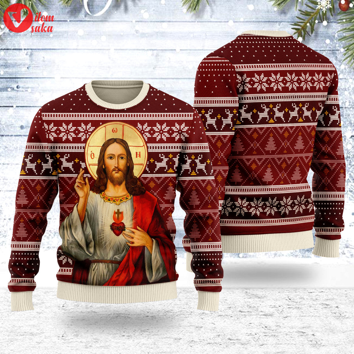 Orthodox jesus christmas sweater – stormmerch exclusive