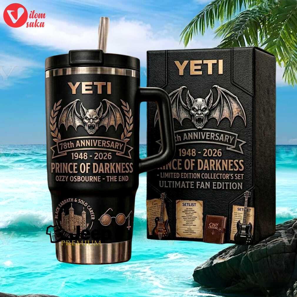 Ozzy osbourne prince of darkness 78th anniversary ultimate fan collector set stainless steel insulated tumbler