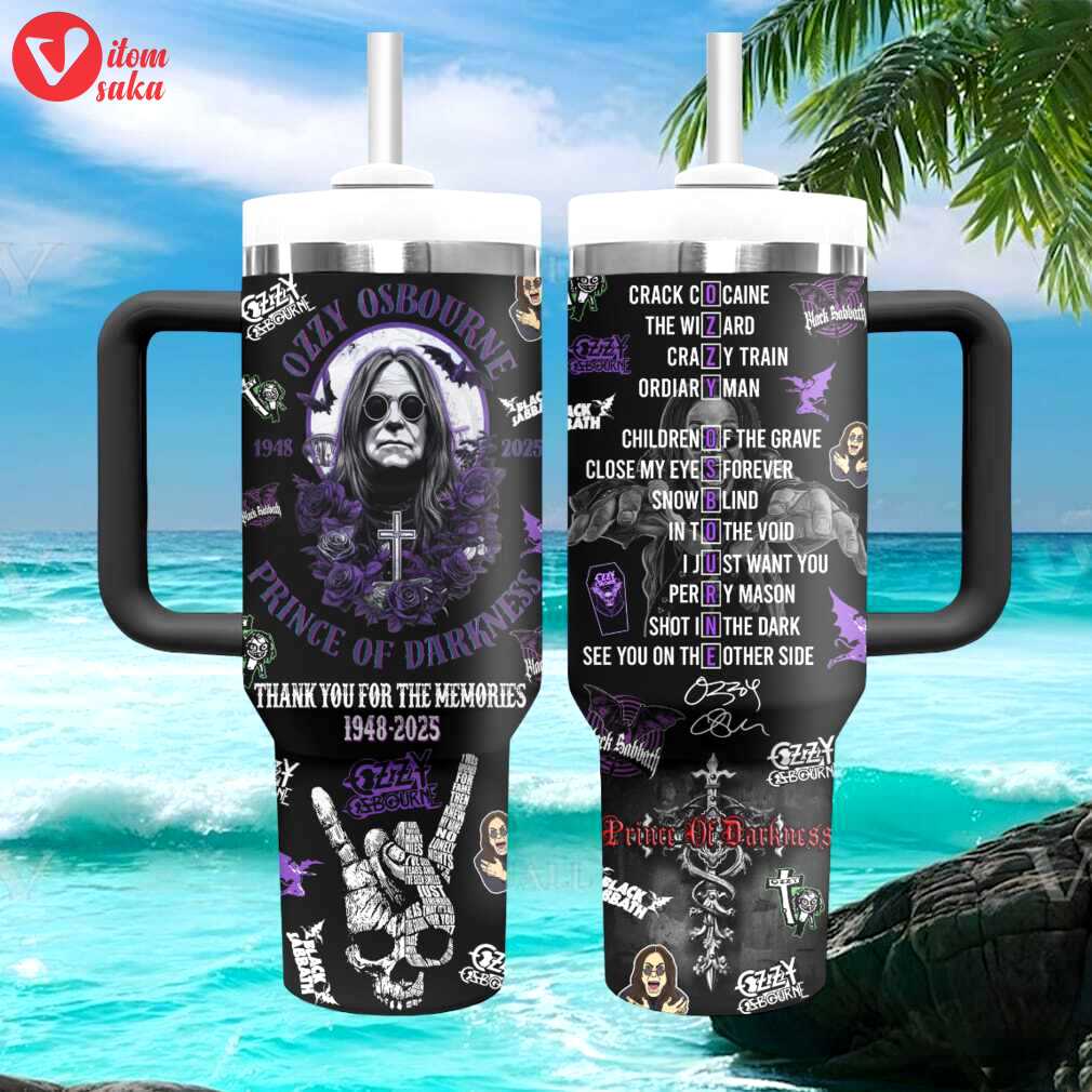 Ozzy osbourne prince of darkness thank you for the memories 1948 2025 tumbler