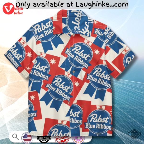 Pabst blue ribbon pbr hawaiian shirt