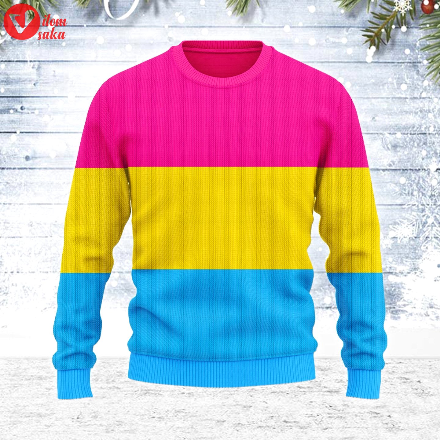 Pansexual pride flag ugly christmas sweater – stormmerch exclusive