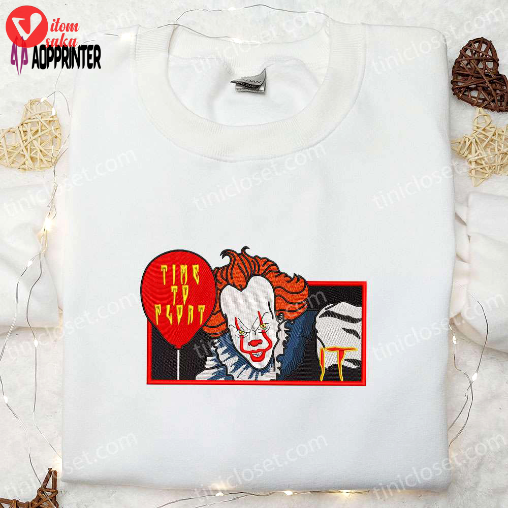 Pennywise balloon embroidered shirt spooky hoodie funny t-shirt: perfect halloween apparel