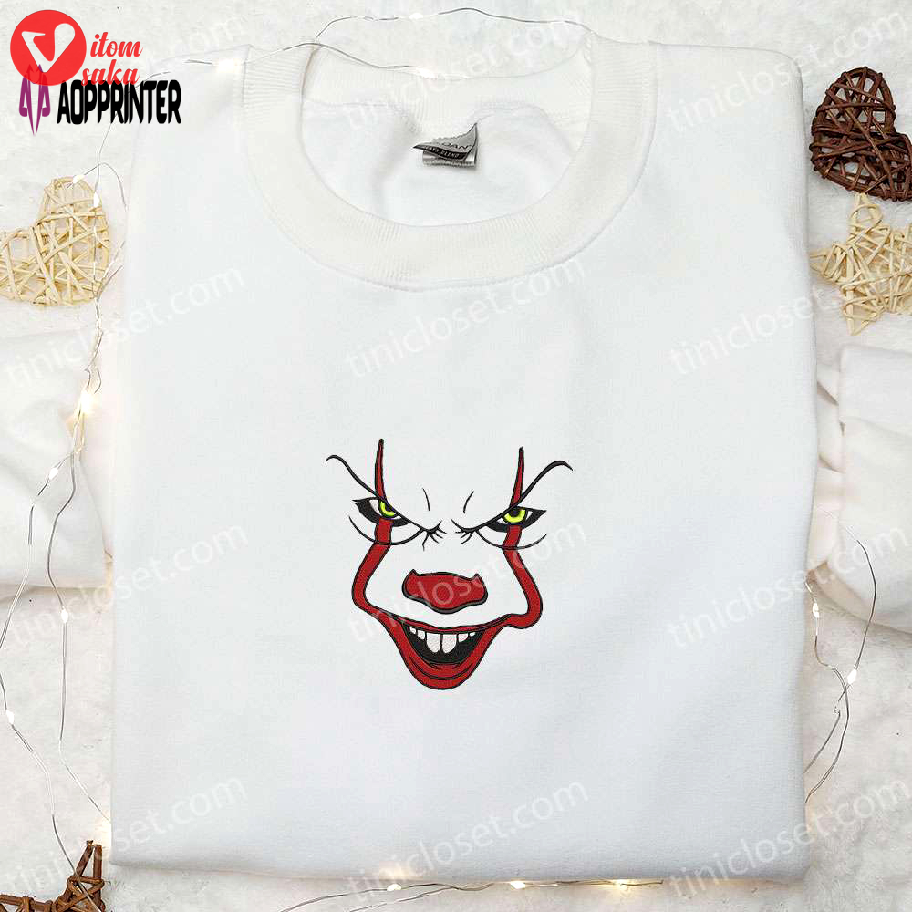 Pennywise it embroidered sweatshirt: horror movie hoodie perfect halloween gift