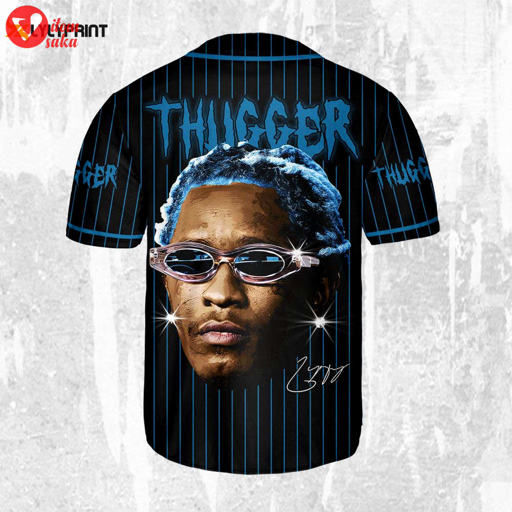 Personalize young thug black and blue jersey, young thug baseball jersey