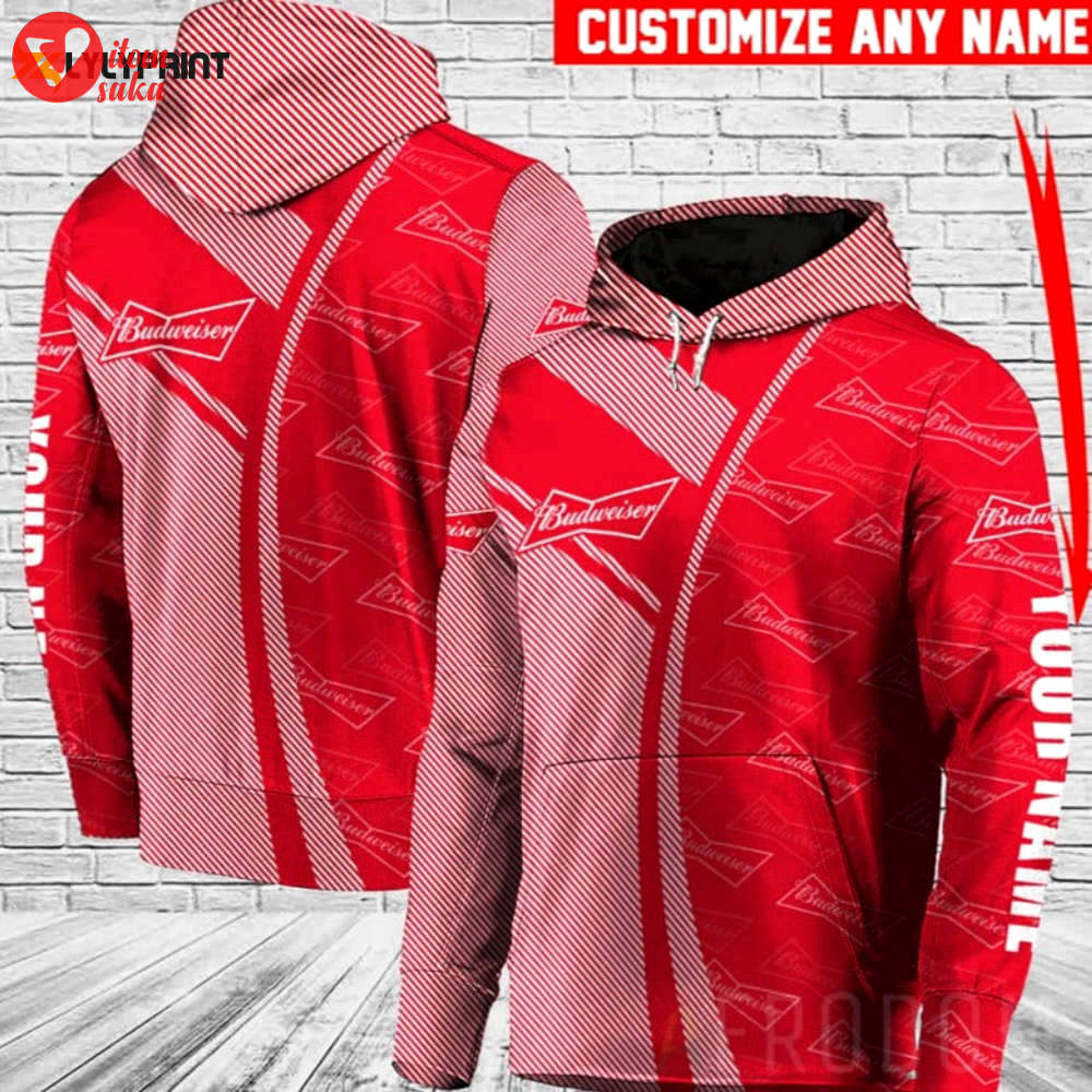 Personalized budweiser pullover 3d all over print hoodie, zip hoodie