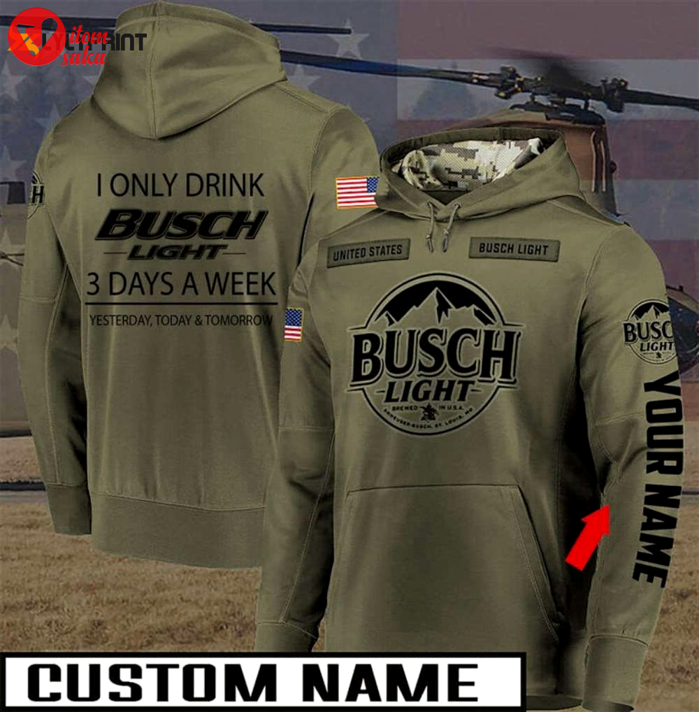 Personalized busch light us army 3d all over print hoodie, zip hoodie
