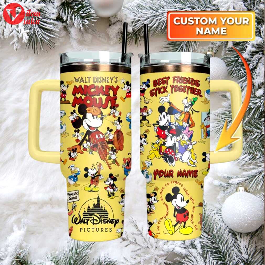 Personalized disney mickey 40oz tumbler custom engraved mickey & friends stainless steel cup