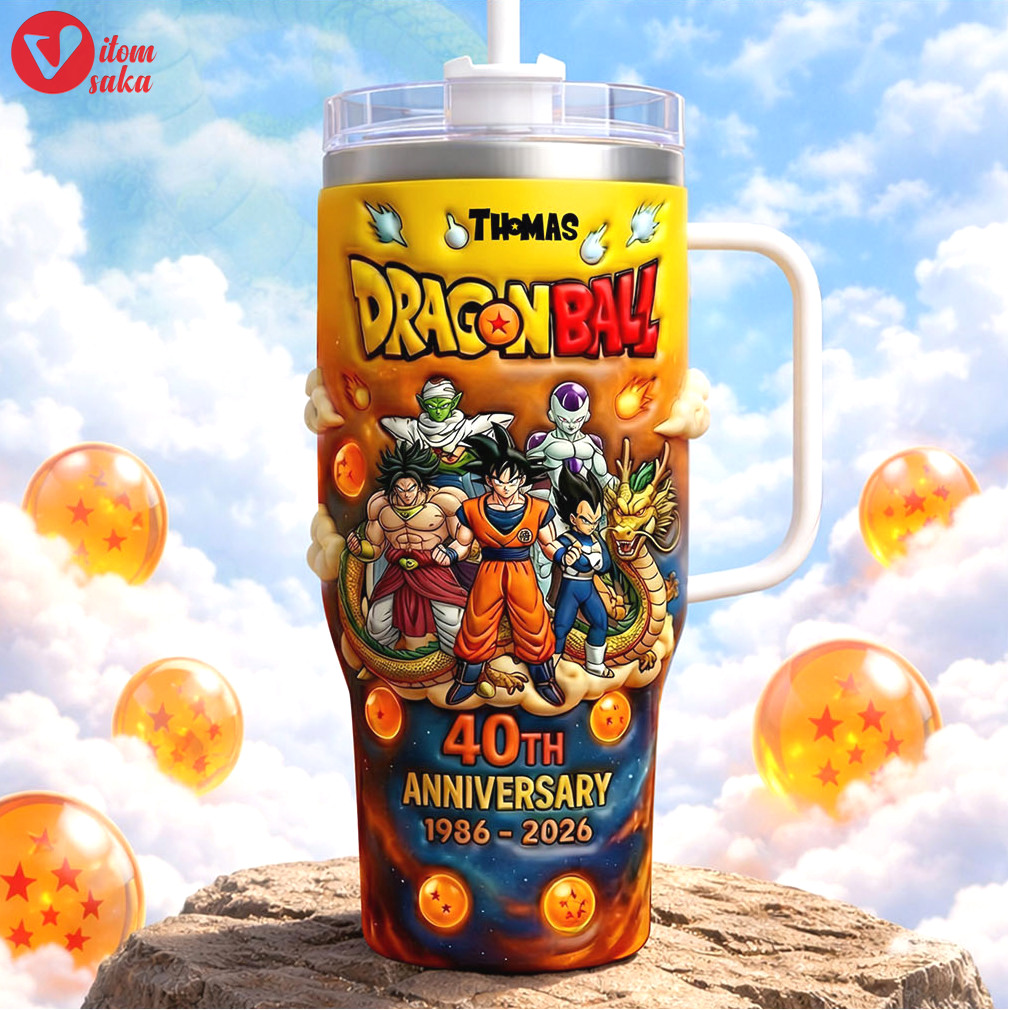 Personalized dragon ball 40th anniversary 40oz tumbler with handle